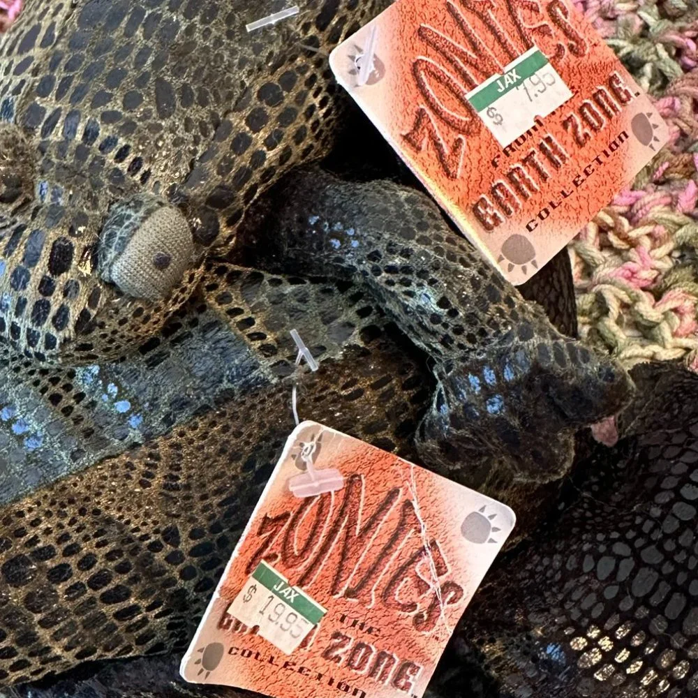 Pair of Russ Berrie Earth Zone Zonies Flemington Bean Bag Frogs with Tags - Picture 6 of 13